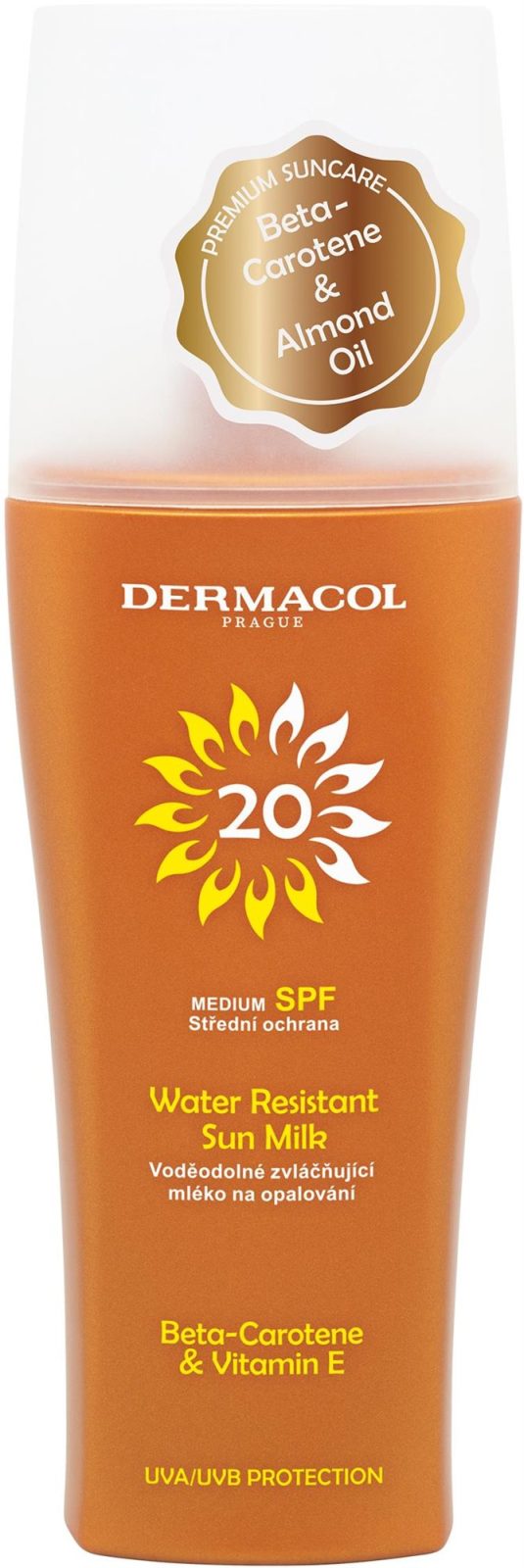 Napozó spray DERMACOL Sun Napozótej SPF 20 spray 200 ml