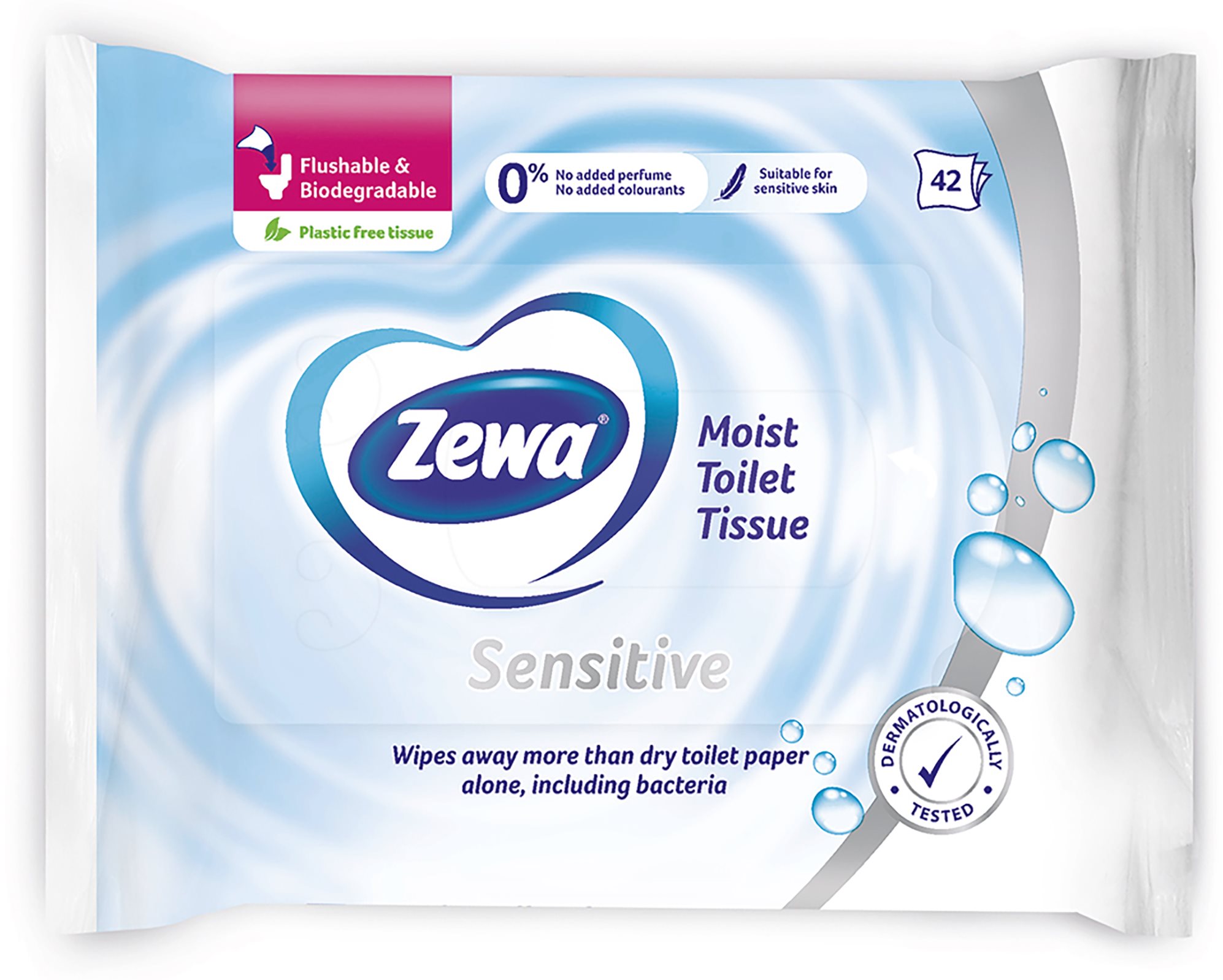 Nedves wc papír ZEWA Moist Pure Toilet Tissues (42 db)