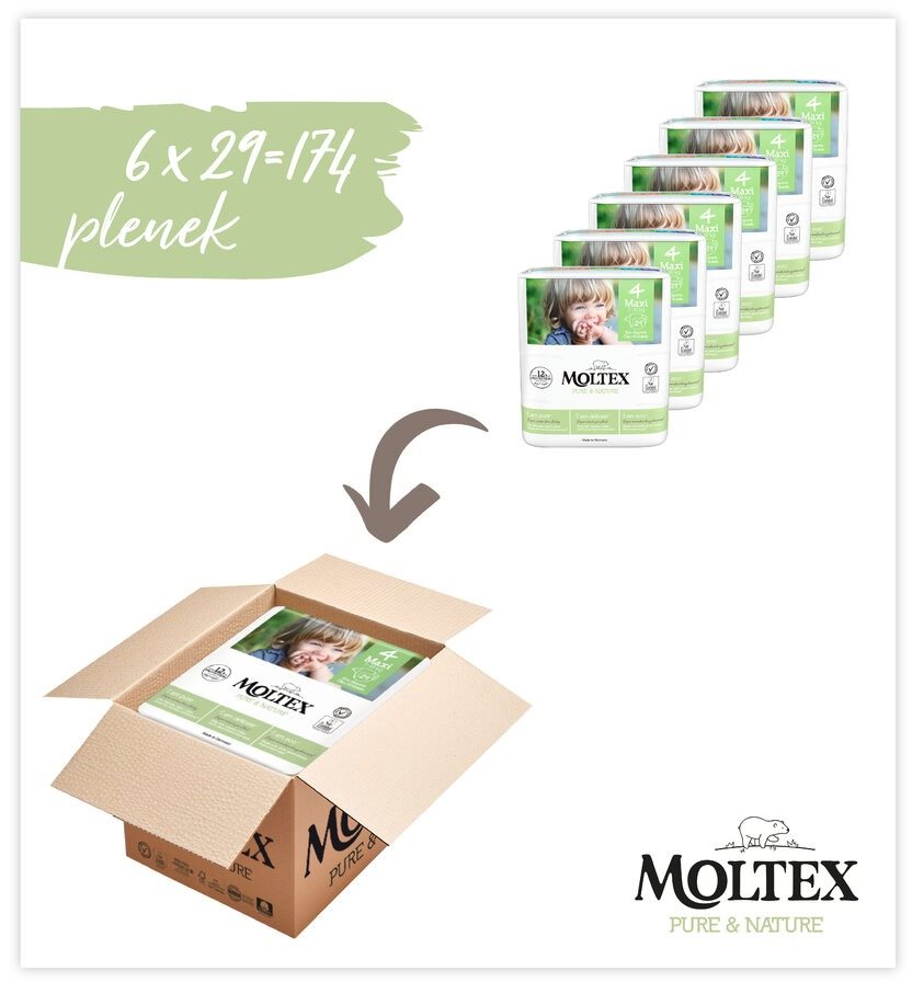Öko pelenka Moltex Pure & Nature Maxi 4-es méret (6× 29 db)