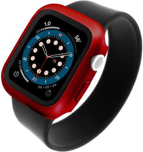 Okosóra tok FIXED Pure+ edzett üveggel a 44 mm-es Apple Watch okosórához - piros