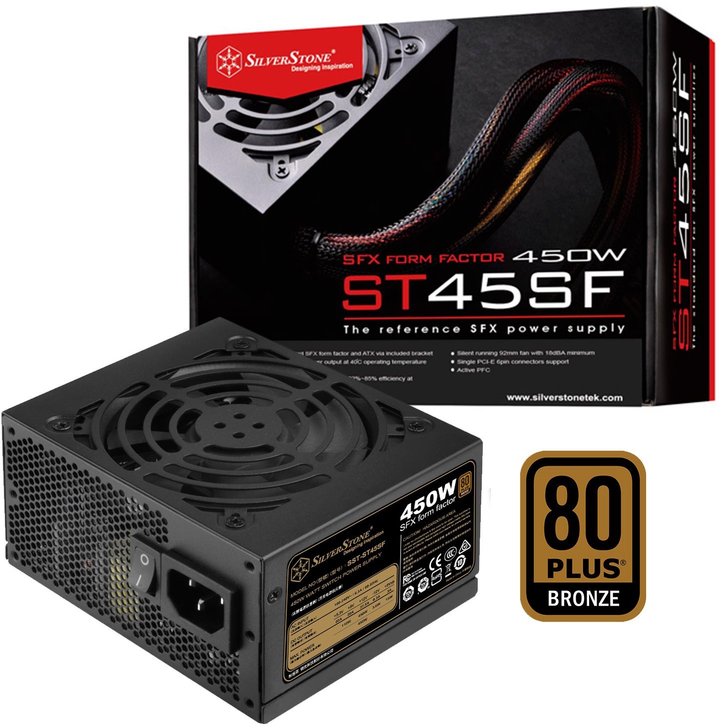 PC tápegység SilverStone SFX Bronze ST45SF v 3.0 450W