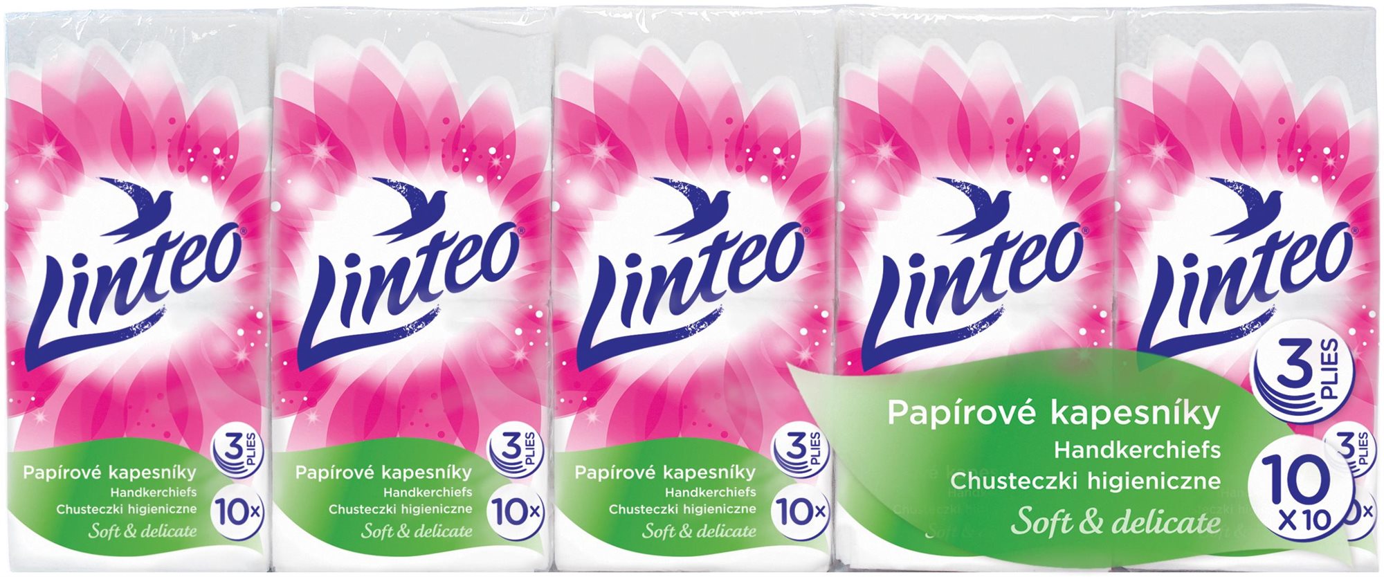 Papírzsebkendő LINTEO Soft & Delicate 10×10 db