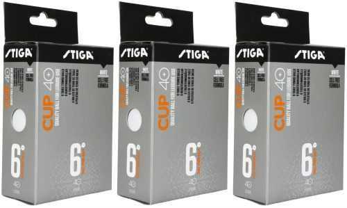 Pingponglabdák STIGA CUP ABS fehér színű (6 db) - 3 csomag