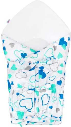 Pólya New Baby Klasszikus megkötős pólya - kék szívecskék