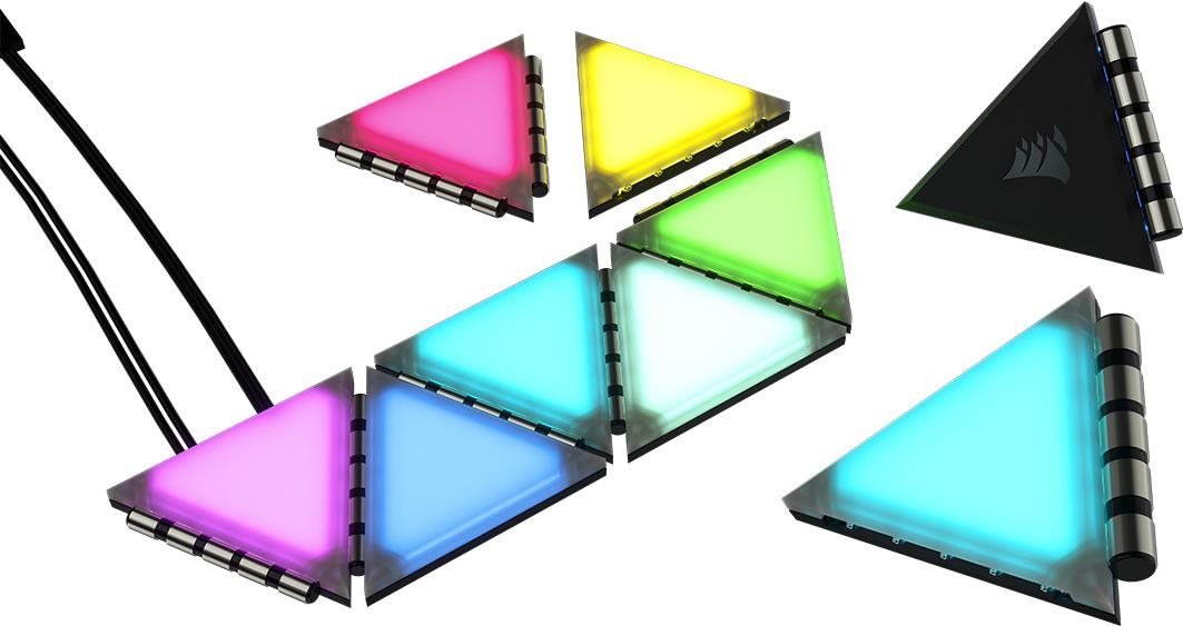 RGB tartozék Corsair iCUE LC100 Smart Case Lighting Triangles Starter Kit