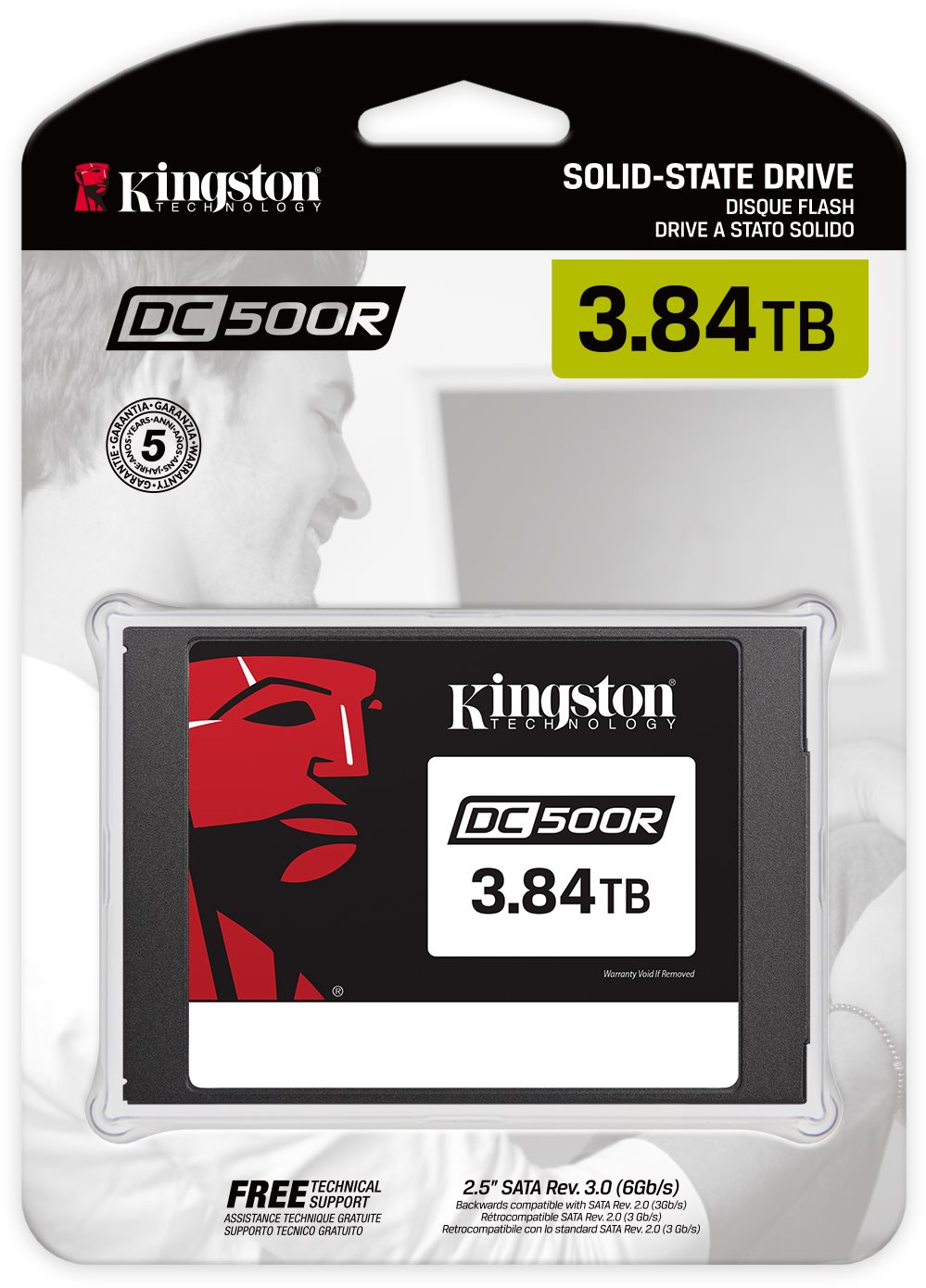 SSD meghajtó Kingston DC500R 3840GB