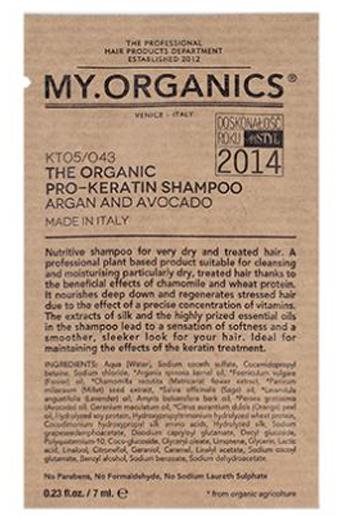 Sampon MY.ORGANICS The Organic Pro-Keratin Shampoo Argan And Avocado 7 ml