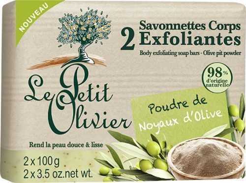 Szappan LE PETIT OLIVIER Exfoliating Body Soaps with Olive Pit Powder 2× 100 g