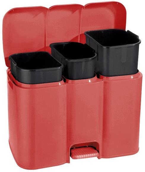 Szemetes Tontarelli Válogatott hulladékgyűjtő Patty 3 darabos piros színű
