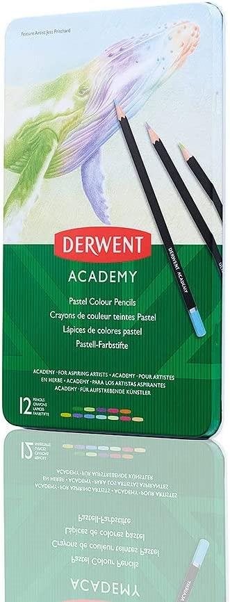 Színes ceruza DERWENT Academy Pastel Colour Pencils fémdobozban