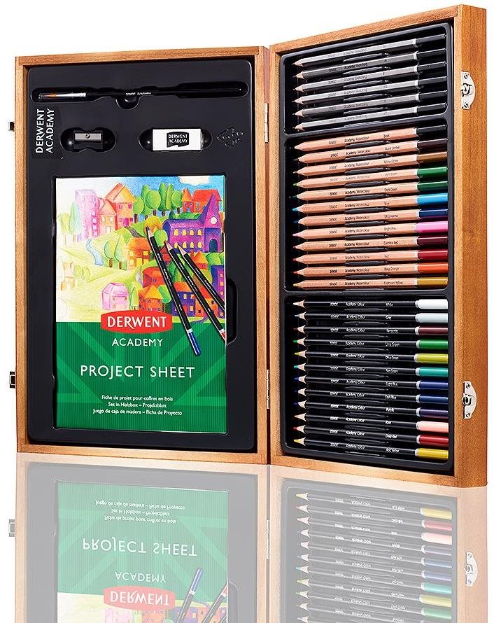 Színes ceruza DERWENT Academy Wooden Gift Box