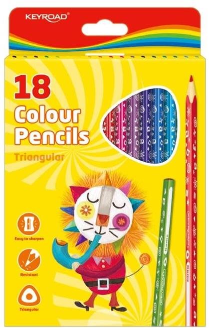 Színes ceruzák KEYROAD háromszög 18 szín