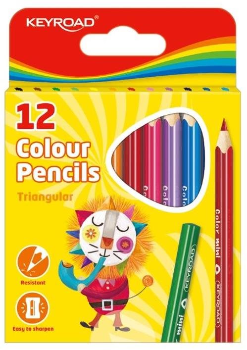 Színes ceruzák KEYROAD háromszög fél 12 szín