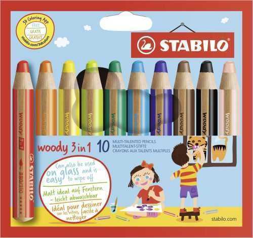 Színes ceruzák Stabilo Woody 10 szín