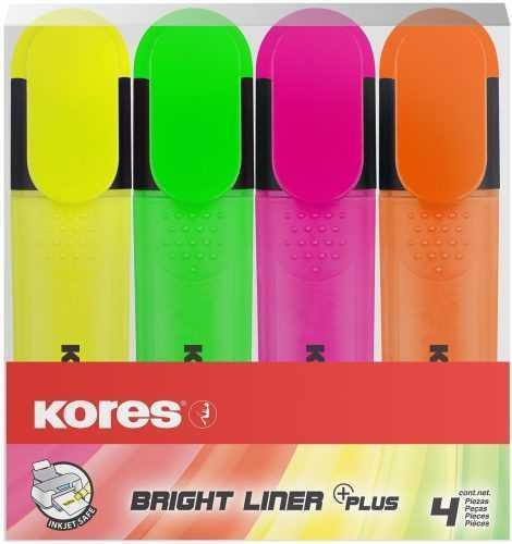 Szövegkiemelő KORES BRIGHT LINER PLUS 4 színből álló szett (sárga