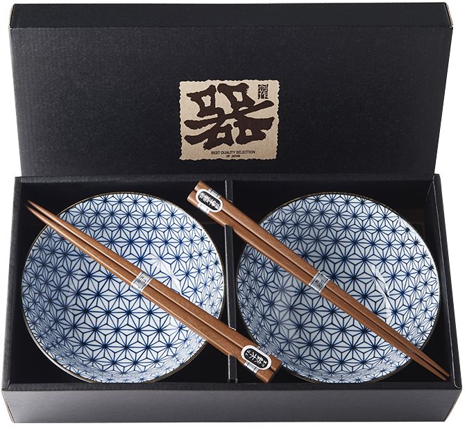 Tál készlet Made In Japan Starburst Design 2 db-os tál készlet evőpálcikákkal