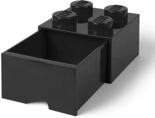 Tárolódoboz LEGO asztali box 4 fiókkal - fekete