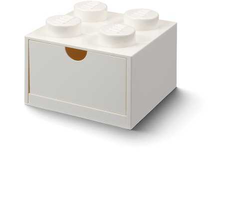 Tárolódoboz LEGO asztali doboz 4 fiókkal - fehér