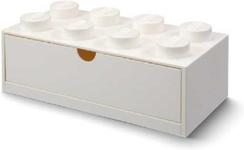 Tárolódoboz LEGO asztali doboz 8 fiókkal - fehér