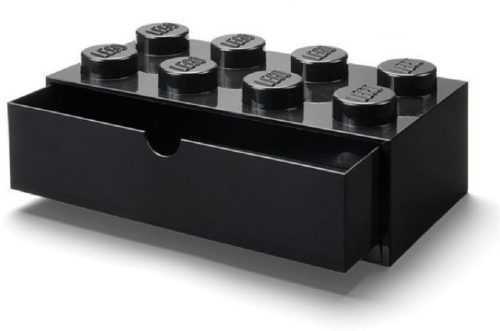 Tárolódoboz LEGO asztali doboz 8 fiókkal - fekete