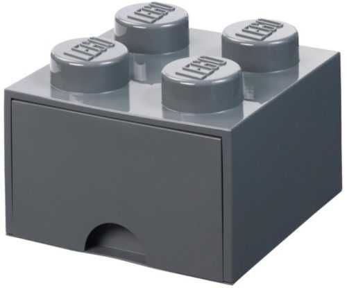 Tárolódoboz LEGO tárolódoboz 4 fiókkal - sötét szürke