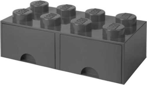 Tárolódoboz LEGO tárolódoboz 8 fiókkal - sötét szürke