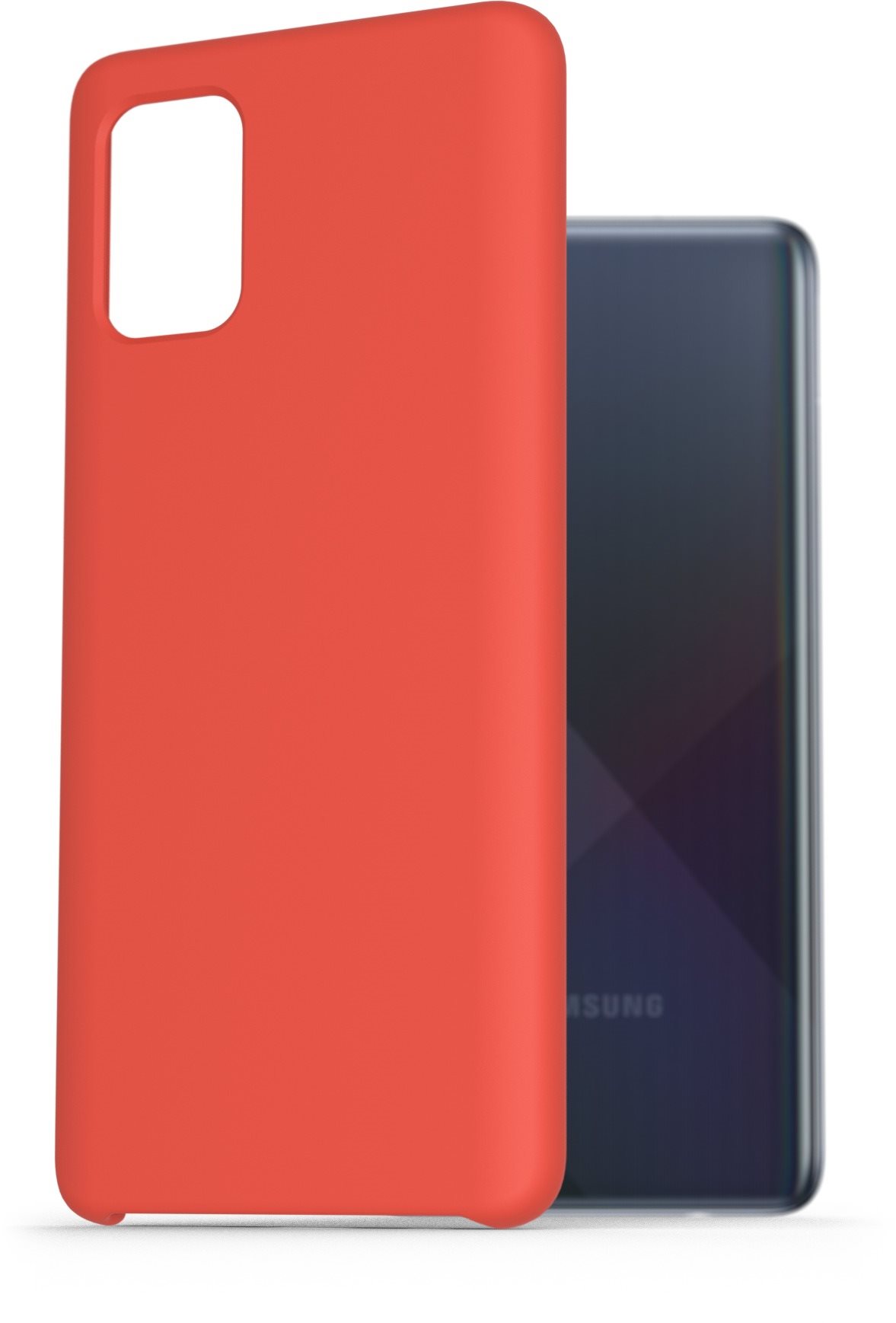 Telefon tok AlzaGuard Premium Liquid Silicone Case Samsung Galaxy A71 piros tok