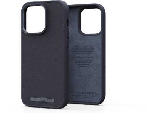 Telefon tok Njord iPhone 14 Pro Genuine Leather Case Black
