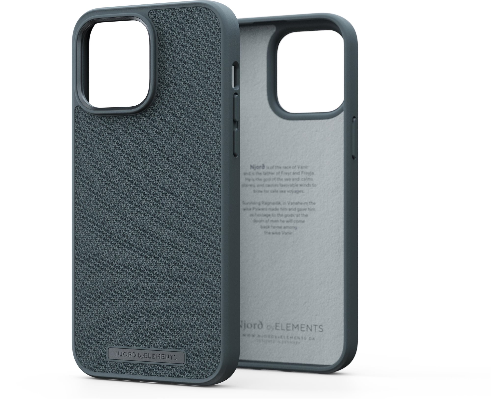 Telefon tok Njord iPhone 14 Pro Max Woven Fabric Case Dark Grey