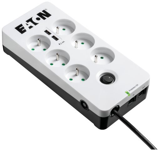 Túlfeszültségvédő EATON Protection Box 6 USB Tel@ FR