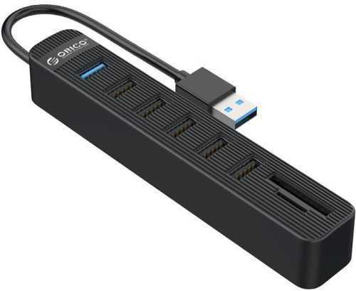 USB Hub ORICO TWU32-6AST + SD 15cm fekete