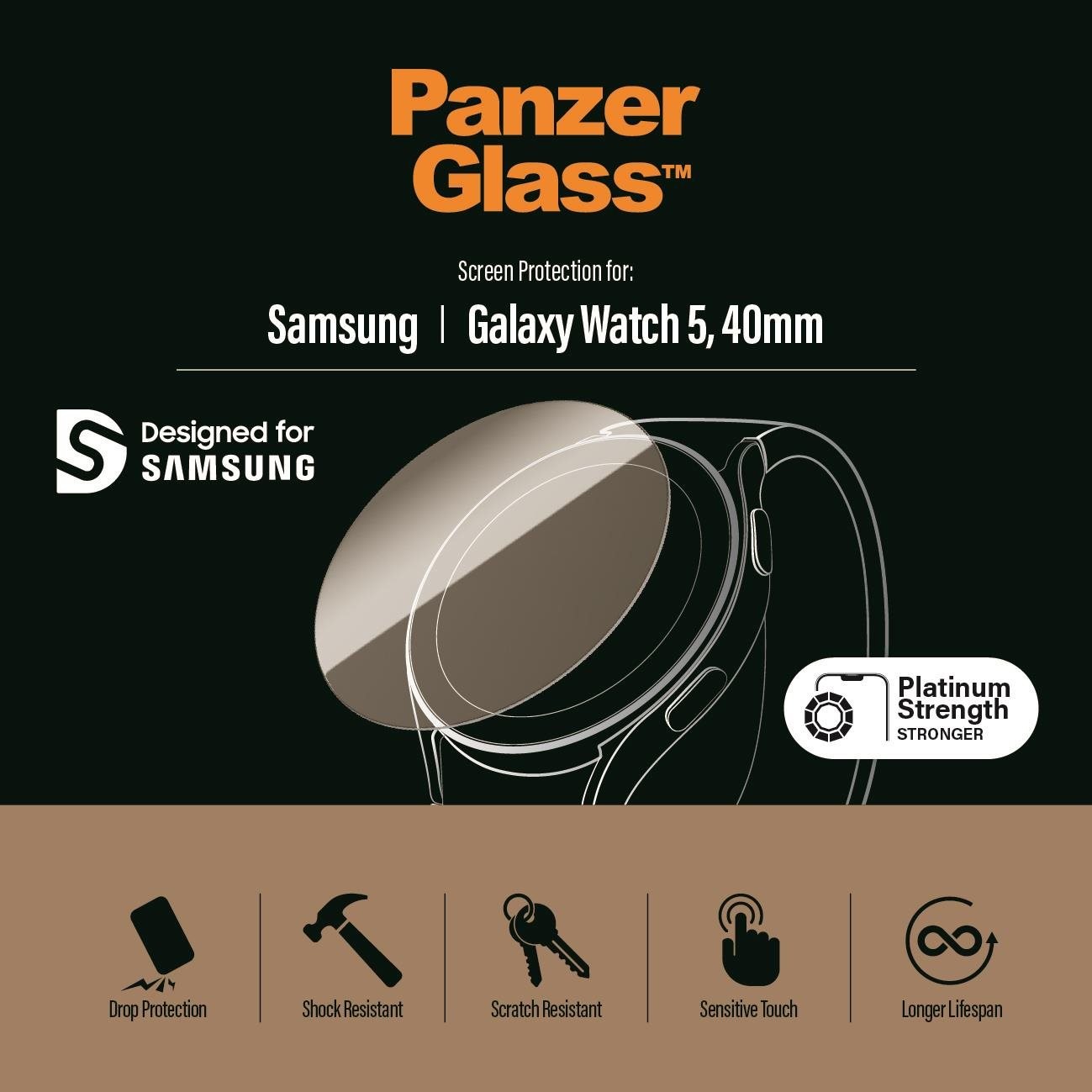 Üvegfólia PanzerGlass 40 mm-es Samsung Galaxy Watch 5 okosórához
