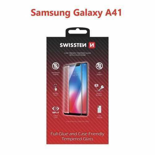Üvegfólia Swissten Case Friendly a Samsung Galaxy A41 készülékhez - fekete