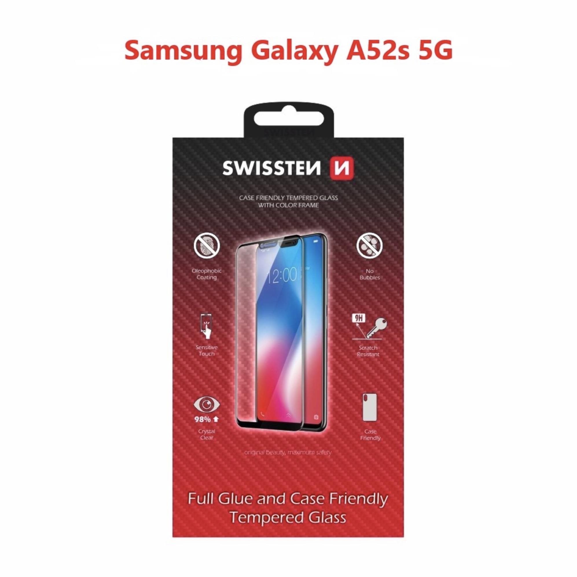Üvegfólia Swissten Case Friendly a Samsung Galaxy A52s 5G készülékhez - fekete