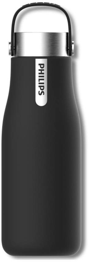 Vízszűrő palack AQUASHIELD PHILIPS GoZero UV öntisztító palack 590 ml fekete