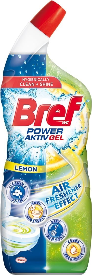 WC gél Bref Power Aktiv Gel WC tisztító légfrissítő hatással citrom 0