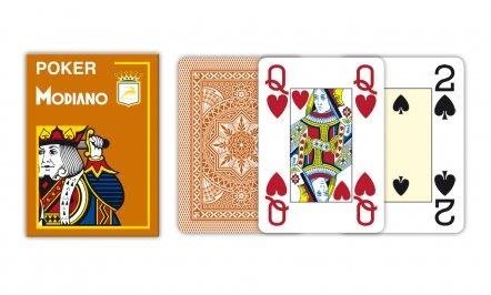 Kártya Modiano Texas Poker Size - 4 Jumbo Index - Professzionális műanyag kártyák - barna