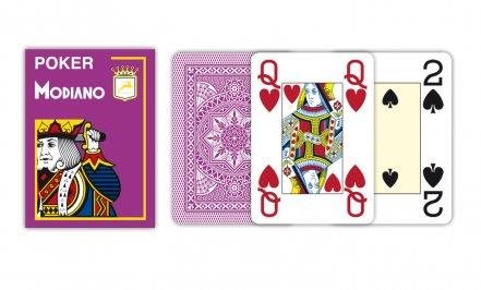 Kártya Modiano Texas Poker Size - 4 Jumbo Index - Professzionális műanyag kártyák - lila