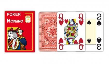 Kártya Modiano Texas Poker Size - 4 Jumbo Index - Professzionális műanyag kártyák - piros