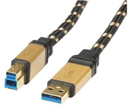 Adatkábel Arany ROLINE USB 3.0 SuperSpeed?USB 3.0 A (M) -> USB 3.0 B (M)