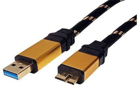 Adatkábel ROLINE Gold USB 3.0 SuperSpeed USB 3.0 A (M) --> micro USB 3.0 B (M)