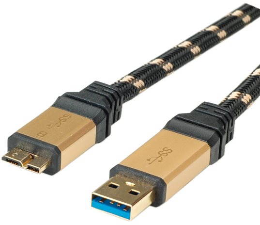 Adatkábel ROLINE Gold USB 3.0 SuperSpeed USB 3.0 A(M) - micro USB 3.0 B(M)