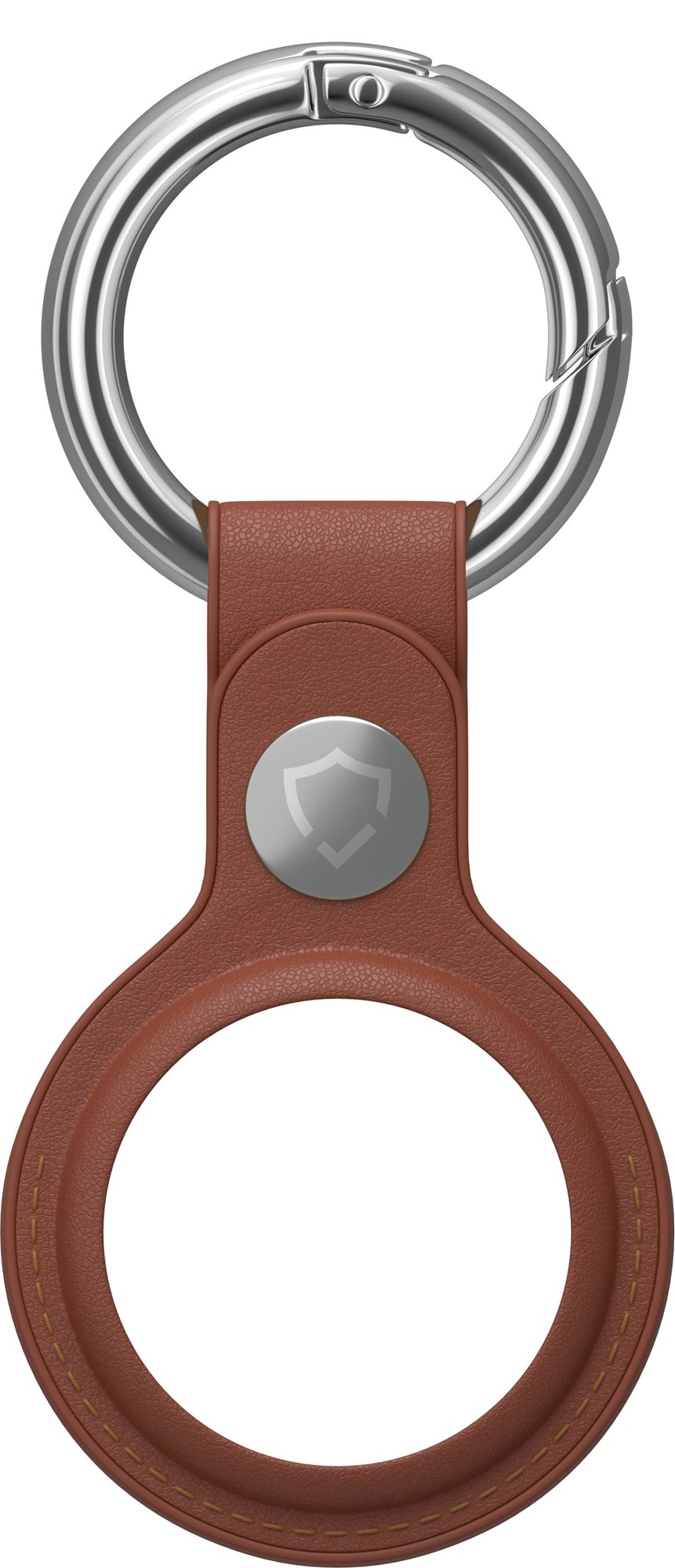AirTag kulcstartó AlzaGuard Genuine Leather Keychain az Airtaghez - barna