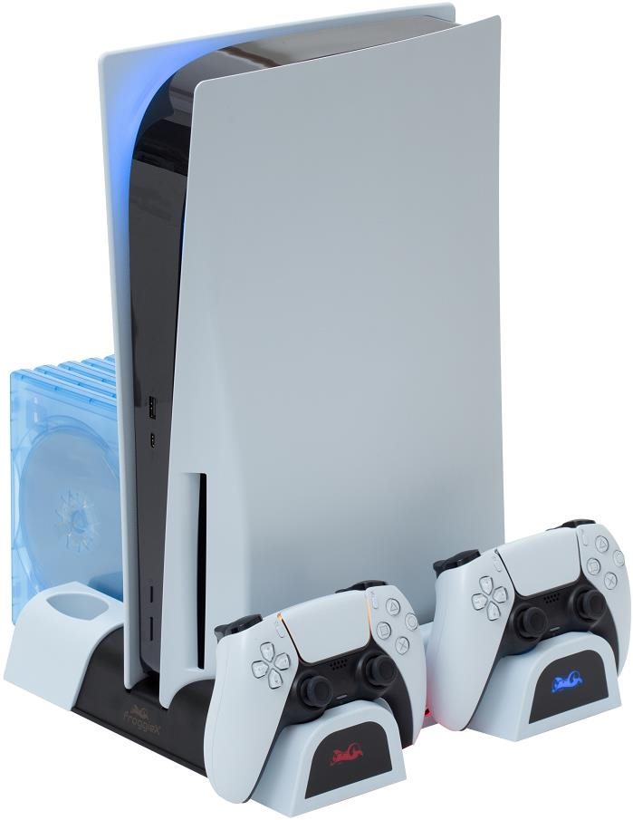 Állvány Froggiex FX-P5-C3-W PS5 multifunkciós hűtőállvány + headset tartó