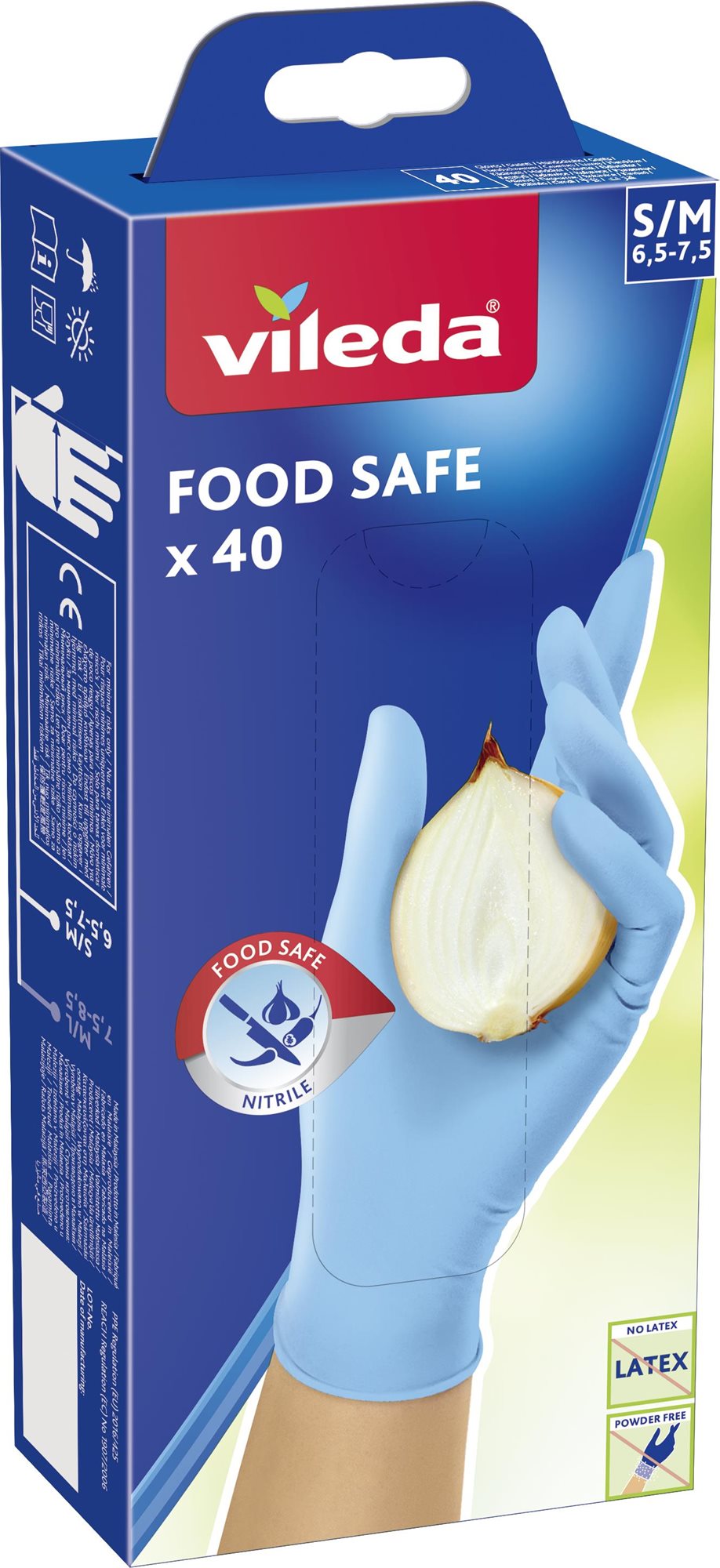 Egyszer használatos kesztyű VILEDA Food Safe Kesztyű S/M 40 db