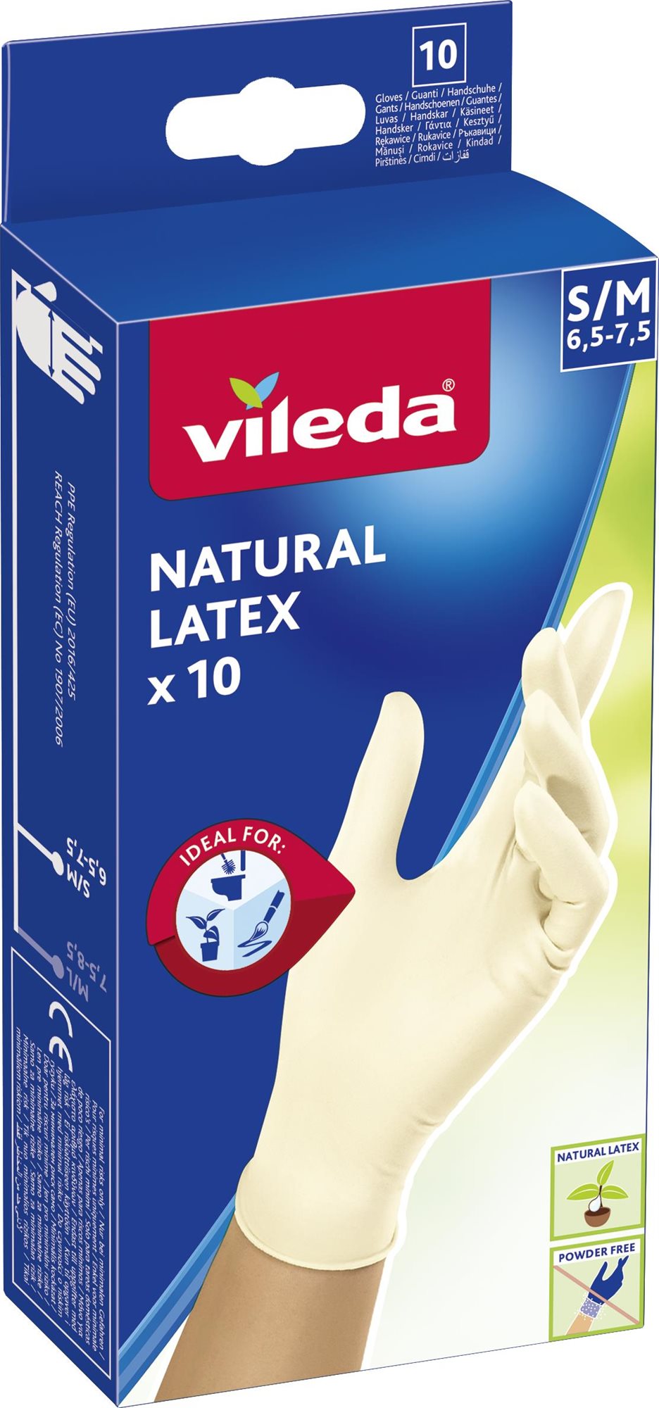 Egyszer használatos kesztyű VILEDA Natural Latex Kesztyű S/M 10 db