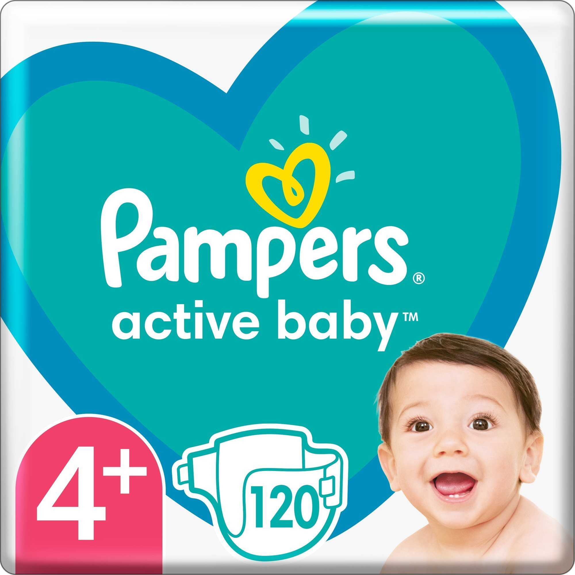 Eldobható pelenka PAMPERS Active Baby 4+ méret (120 db) - egyhavi csomag
