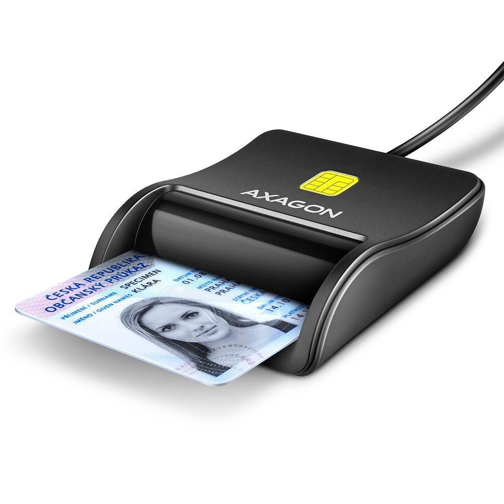 Elektronikus személyi igazolvány olvasó AXAGON CRE-SM3N Smart card / ID card FlatReader