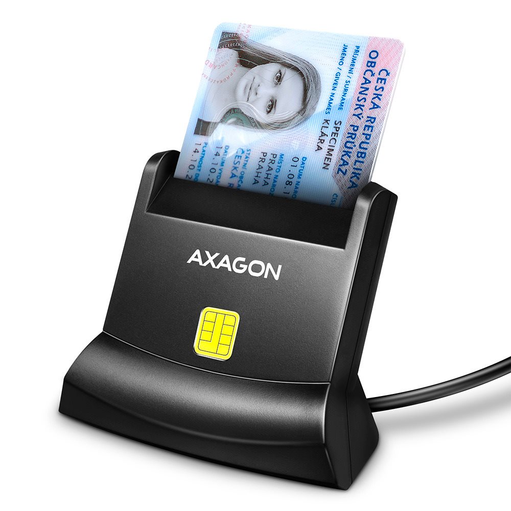 Elektronikus személyi igazolvány olvasó AXAGON CRE-SM4N Smart card / ID card StandReader