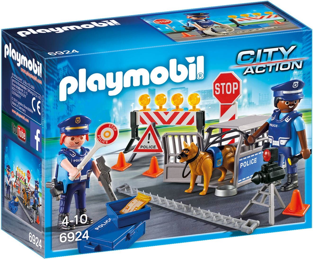 Építőjáték Playmobil 6924 Rendőrségi útlezárás